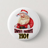Santa's favoriete Ho Ronde Button 5,7 Cm (Voorkant)