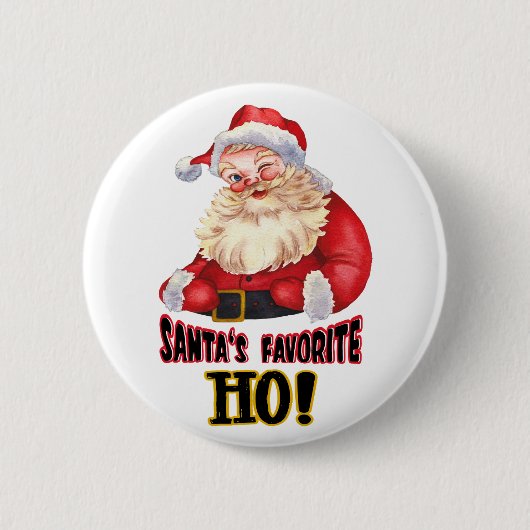 Santa's favoriete Ho Ronde Button 5,7 Cm (Voorkant)