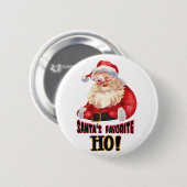 Santa's favoriete Ho Ronde Button 5,7 Cm (Voorkant /achterkant)