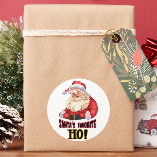 Santa's favoriete Ho Ronde Sticker (Feestdagen)