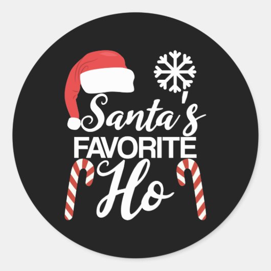 Santas Favoriete Ho Santa Claus Xmas Ronde Sticker (Voorkant)