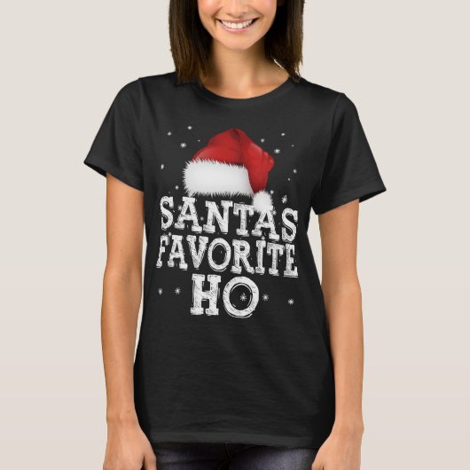 Santa's Favoriete Ho Schattigee Kerst Feestdagen P T-shirt (Voorkant)