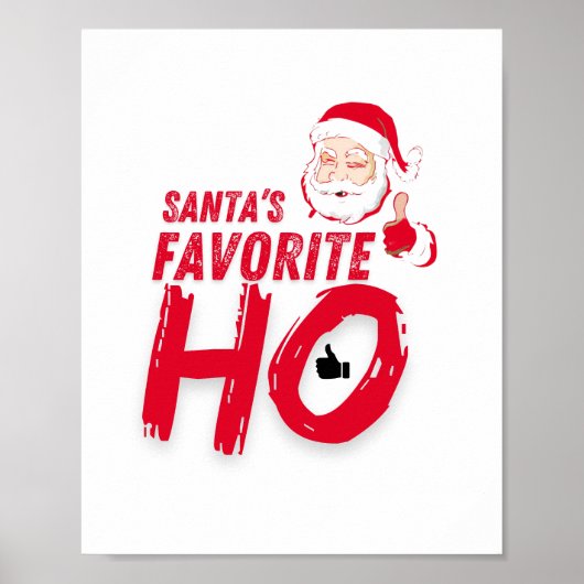 Santa's Favoriete Ho - Speelse Vakantie Design Poster (Voorkant)