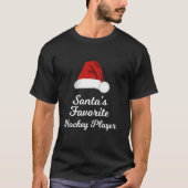 Santa's favoriete hockeyspeler Kerstman Hoed T-shirt (Voorkant)