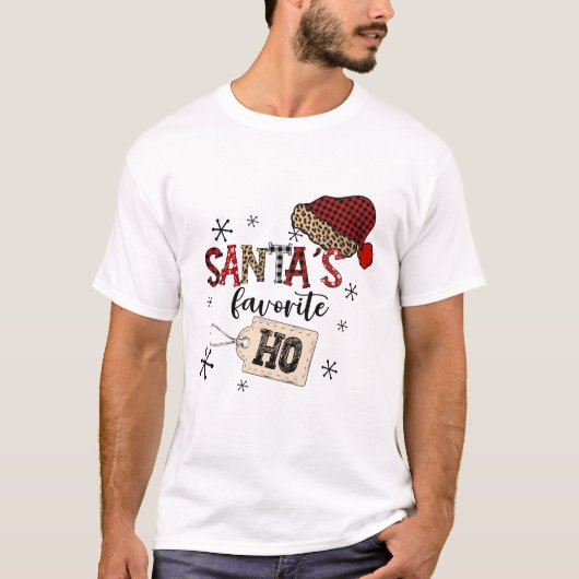 Santa's favoriete hoer - grappige Kerstmis T-shirt (Voorkant)