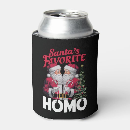 Santas Favoriete Homo Gay Kerstmis LGBTQ Pride Blikjeskoeler (Blikje Voorkant)