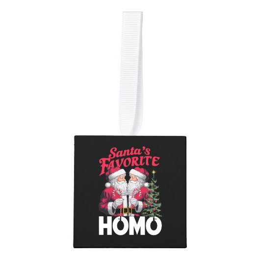Santas Favoriete Homo Gay Kerstmis LGBTQ Pride Decoratie (Voorkant)