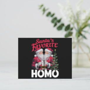 Santas Favoriete Homo Gay Kerstmis LGBTQ Pride Feestdagenkaart