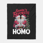 Santas Favoriete Homo Gay Kerstmis LGBTQ Pride Fleece Deken (Voorkant)