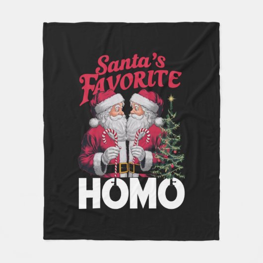 Santas Favoriete Homo Gay Kerstmis LGBTQ Pride Fleece Deken (Voorkant)