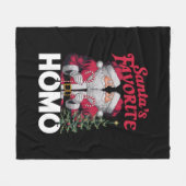 Santas Favoriete Homo Gay Kerstmis LGBTQ Pride Fleece Deken (Voorkant (Horizontaal))