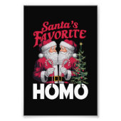 Santas Favoriete Homo Gay Kerstmis LGBTQ Pride Foto Afdruk (Voorkant)