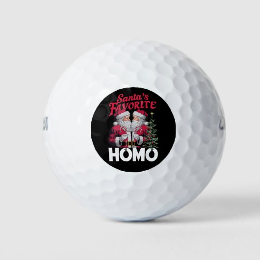 Santas Favoriete Homo Gay Kerstmis LGBTQ Pride Golfballen (Voorkant)