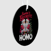 Santas Favoriete Homo Gay Kerstmis LGBTQ Pride Ornament (voorkant)