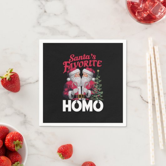 Santas Favoriete Homo Gay Kerstmis LGBTQ Pride Servet (Insitu)