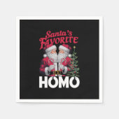 Santas Favoriete Homo Gay Kerstmis LGBTQ Pride Servet (Voorkant)