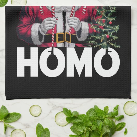 Santas Favoriete Homo Gay Kerstmis LGBTQ Pride Theedoek (Gevouwen)