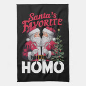 Santas Favoriete Homo Gay Kerstmis LGBTQ Pride Theedoek (Verticaal)