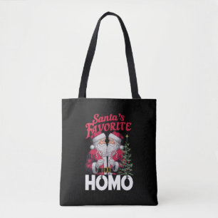 Santas Favoriete Homo Gay Kerstmis LGBTQ Pride Tote Bag