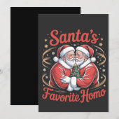 Santa's Favoriete Homo LGBT Pride Gay Kerstmis Feestdagenkaart (Voorkant / Achterkant)