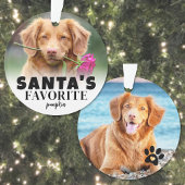 Santa's Favoriete Hond Pet Foto Kerstmis Ornament