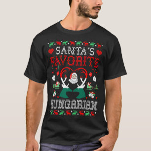 Santas Favoriete Hongaarse kerstfeestdag Ugly Swea T-shirt