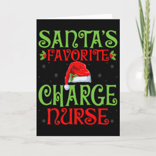 Santa's Favoriete Hoofdverpleegster Kerst Hoofdver Kaart