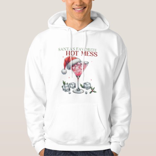 Santa's Favoriete Hot Mess Hoodie (Voorkant)