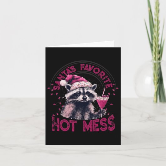 Santa's Favoriete Hot Mess Kerstmis Grappige Wasbe Kaart (Voorkant)