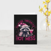 Santa's Favoriete Hot Mess Kerstmis Grappige Wasbe Kaart (Gele Bloem)