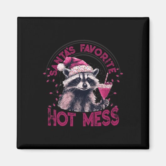 Santa's Favoriete Hot Mess Kerstmis Grappige Wasbe Magneet (Voorkant)