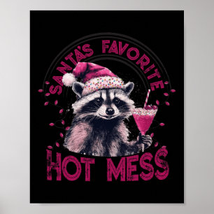 Santa's Favoriete Hot Mess Kerstmis Grappige Wasbe Poster