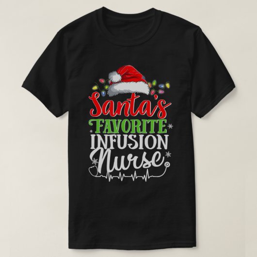 Santa's favoriete infusie Zware kerstinfusie T-shirt (Design voorkant)