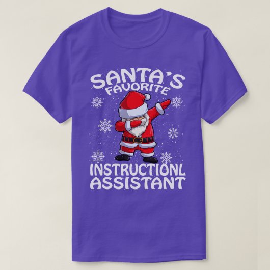 Santas Favoriete Instructieassistent Kerstmis T-shirt (Design voorkant)