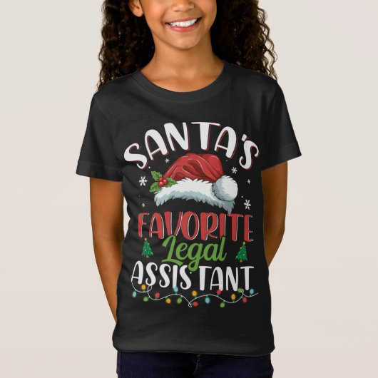 Santa's favoriete juridisch assistent kerstkerstma t-shirt (Voorkant)