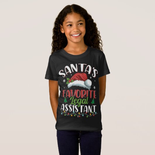 Santa's favoriete juridisch assistent kerstkerstma t-shirt (Voorkant volledig)