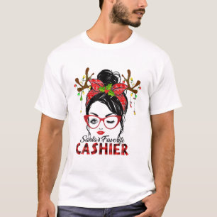 Santa's favoriete kassierbericht met kerstmis t-shirt