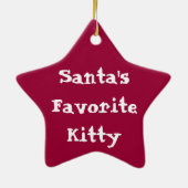 Santas Favoriete Kat Orna Keramisch Ornament (Achterkant)