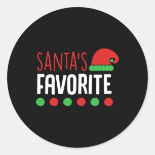 Santa's Favoriete Kerst S Voor Vrouwen Mannen Kind Ronde Sticker