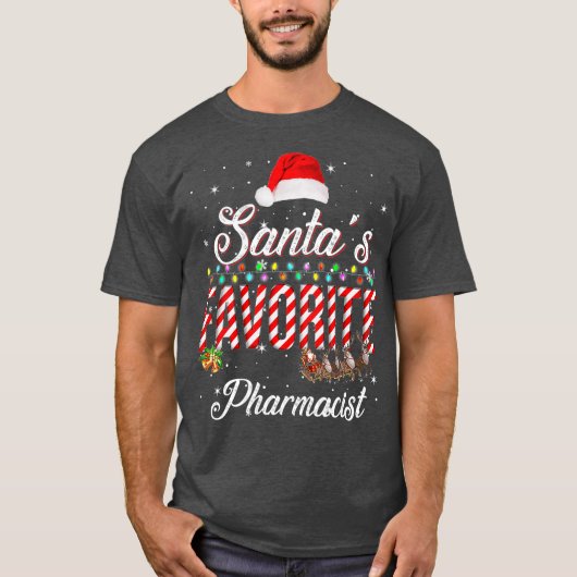 Santas favoriete kerstcadeau voor apothekers t-shirt (Voorkant)