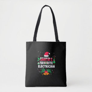 Santas Favoriete kerstcadeaus voor elektricien Tote Bag