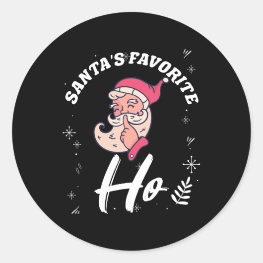 Santas Favoriete kerstfeestdag Winterkomst Ronde Sticker (Voorkant)