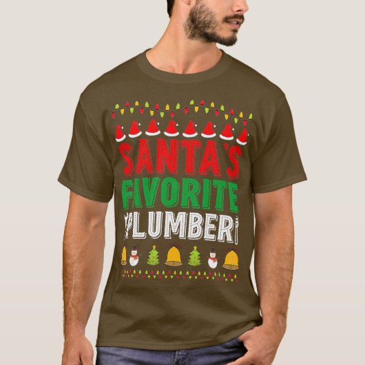 Santas Favoriete kerstfeestdagen T-shirt (Voorkant)