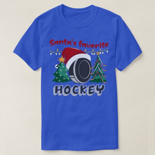 Santas Favoriete kersthockey-speler T-shirt (Design voorkant)