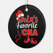 Santas-favoriete kerstkanna-ornament keramisch ornament (Links)