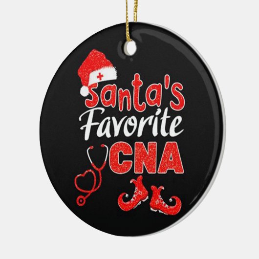 Santas-favoriete kerstkanna-ornament keramisch ornament (Links)