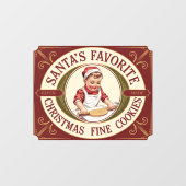 Santa's Favoriete Kerstkoekjes Raamsticker (Vel)