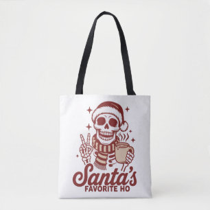 Santa's Favoriete Kerstskelet Snarky Kerstmis  Tote Bag