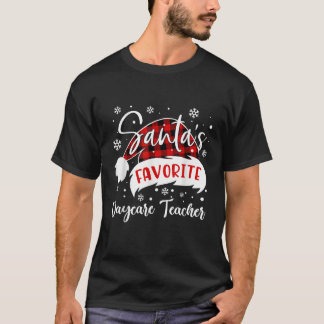 Santa's Favoriete Kinderopvang Leraar Pet Flannel T-shirt