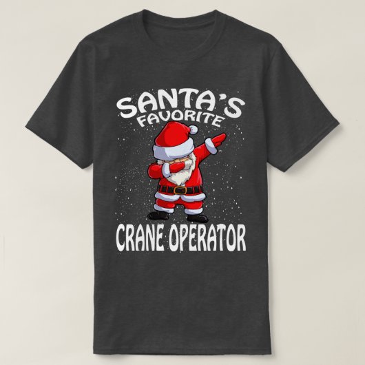 Santas Favoriete kraanmachinist Kerst T-shirt (Design voorkant)